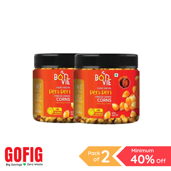 Bonvie Fiery Fiesta Peri Peri Freeze-Dried Corns (35 g) - Pack of 2