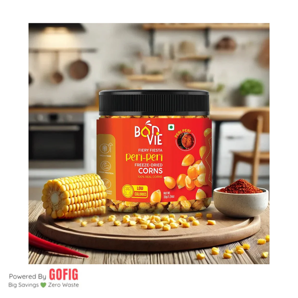 Bonvie Fiery Fiesta Peri Peri Freeze-Dried Corns (35 g) - Pack of 2