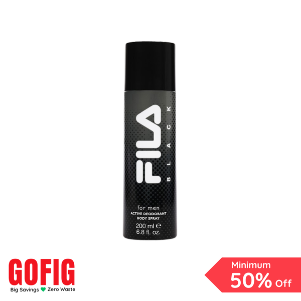 FILA For Men - Active Deodorant Body Spray (Black) (200 ml)