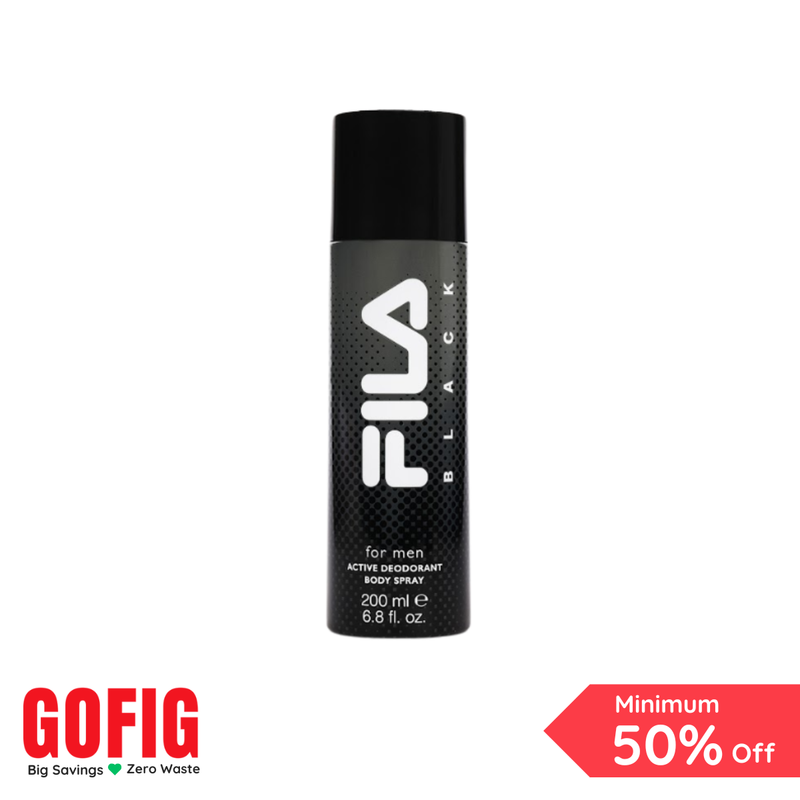 FILA For Men - Active Deodorant Body Spray (Black) (200 ml)
