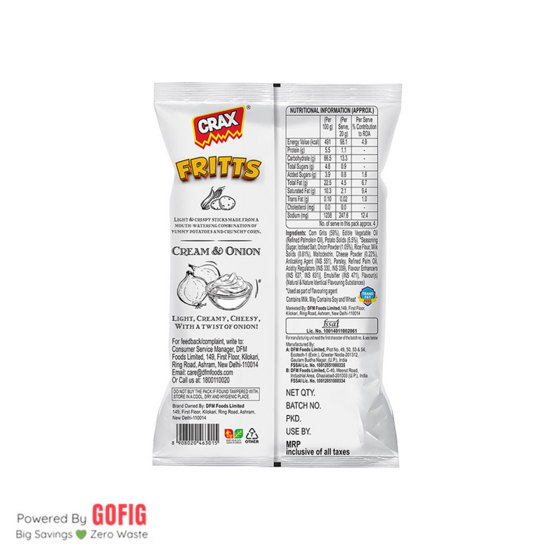 Crax Fritts Cream & Onion (78 g)