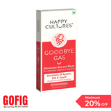 Happy Cultures Goodbye Gas | Helps in Gas & Bloating | Digestive enzymes,Probiotics, Ajwain and Saunf | 30 Chewmints (40 g)