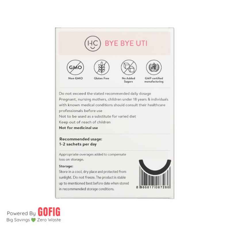 Happy Cultures Bye Bye UTI | Fast-Acting Relief & Prevention | D-Mannose, Cranberry  & Probiotics | 15 sachets (40 g)