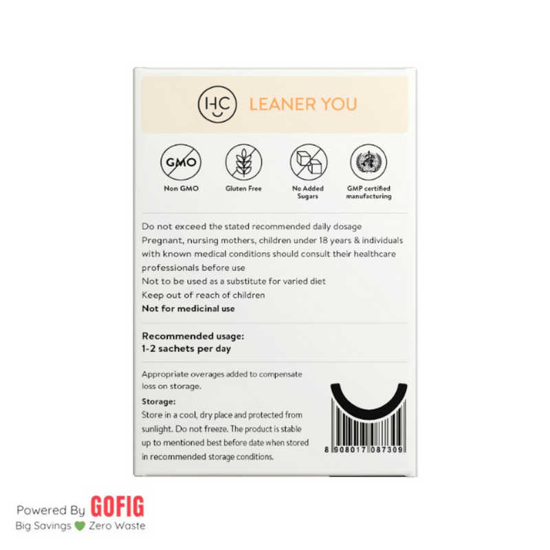 Happy Cultures Leaner You | Weight Management | Probiotics & L-Carnitine | Boosts Metabolism & Burns Fat 15 sachets (40 g)