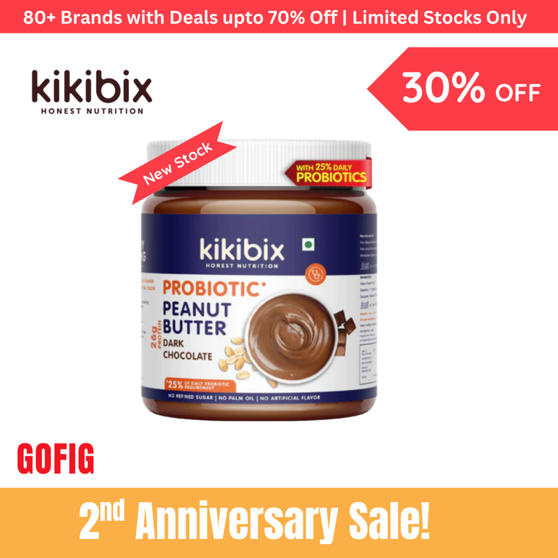 Kikibix Probiotic Dark Chocolate Peanut Butter (340 g)