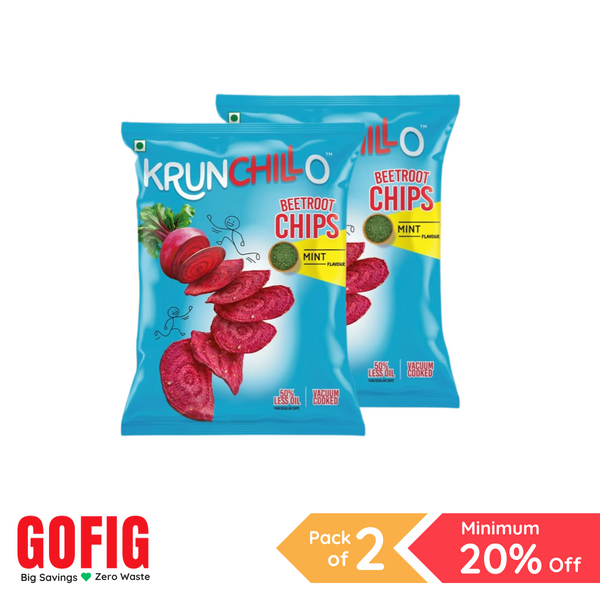 Krunchillo Beetroot Chips Mint Flavour (25 g) - Pack of 2