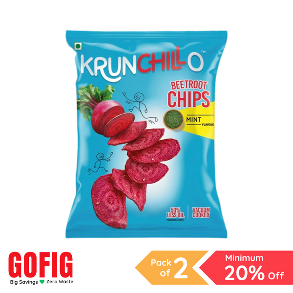 Krunchillo Beetroot Chips Mint Flavour (25 g) - Pack of 2