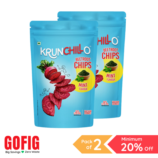 Krunchillo Beetroot Chips Mint Flavour (50 g) - Pack of 2