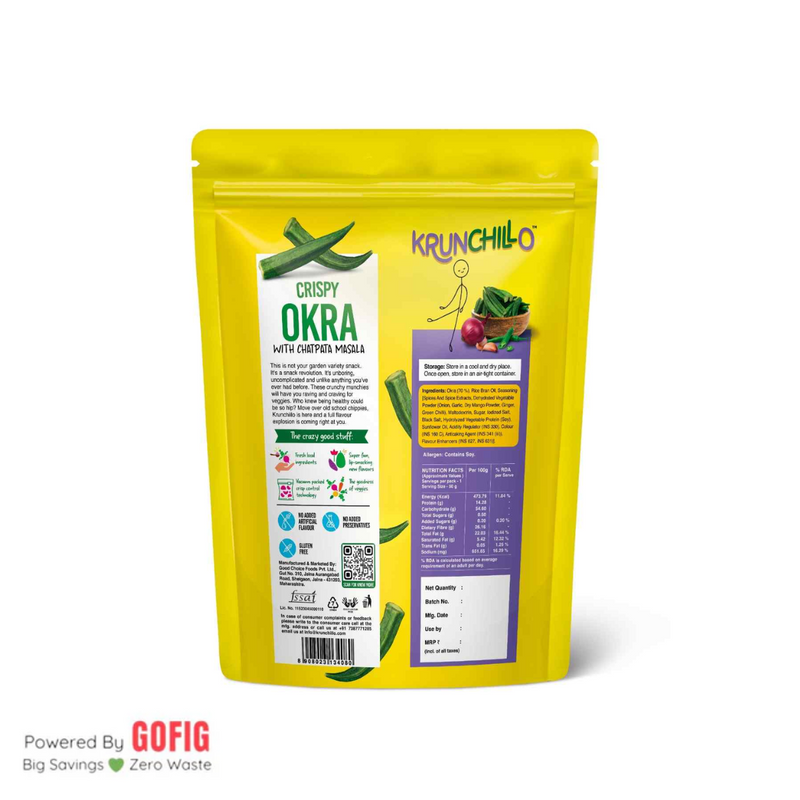 Krunchillo Crispy Okra (50 g) - Pack of 2
