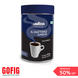 Lavazza Mattino Supreme Pure Ground Coffee Premium Arabica Medium Roast Tin (200 g)