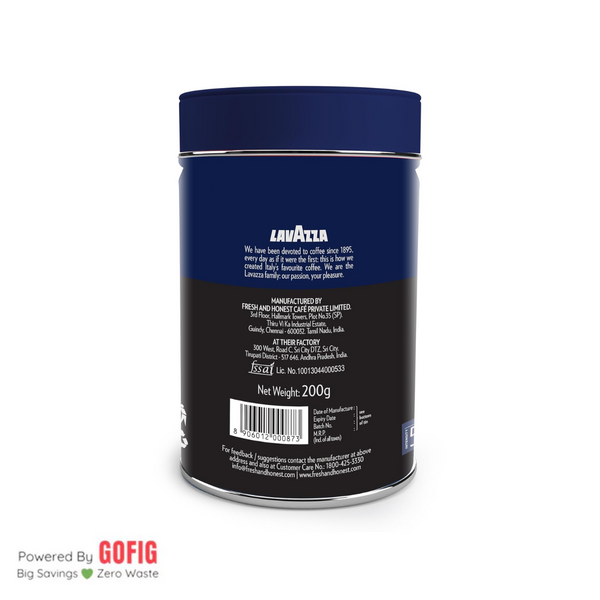 Lavazza Mattino Supreme Pure Ground Coffee Premium Arabica Medium Roast Tin (200 g)