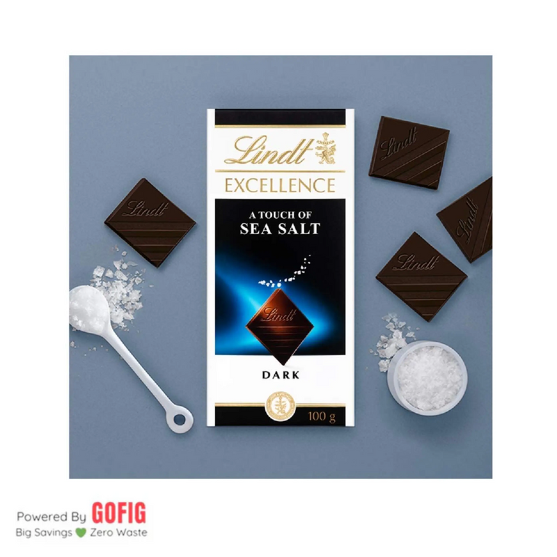 Lindt Excellence Dark Chocolate with a touch of Sea Salt (100 g)