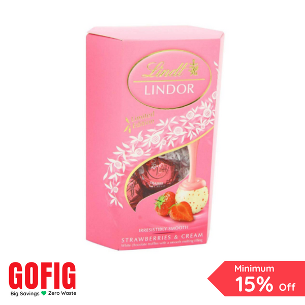 Lindt Lindor Ball Strawberry Creamy Chocolate Cornet (200 g)