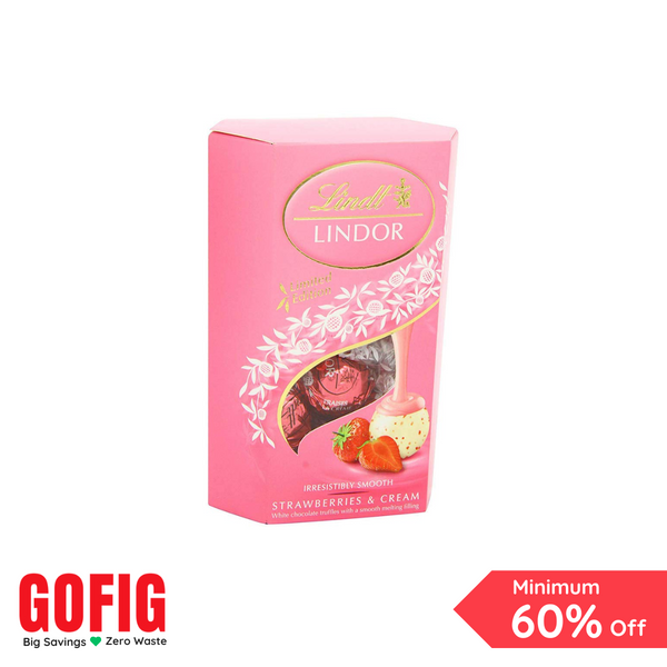 Lindt Lindor Smooth Melting Strawberry + Cream Chocolate Cornet (200 g)