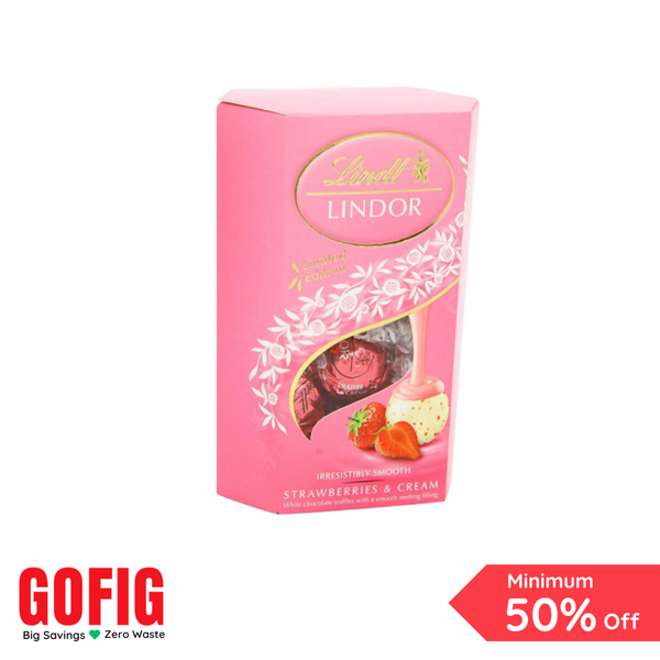 Lindt Lindor Smooth Melting Strawberry + Cream Chocolate Cornet (200 g)