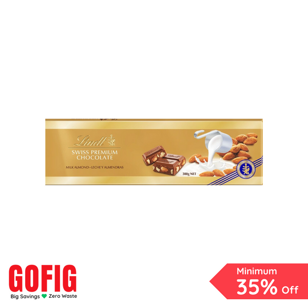 Lindt Swiss Premium Chocolate Milk Chocolate with Almonds (300 g)