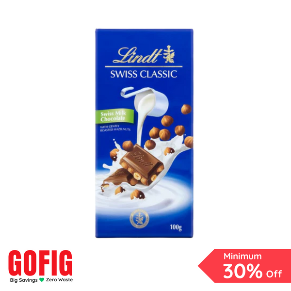 LINDT Swiss Classic Milk Chocolate Hazelnut (100 g)