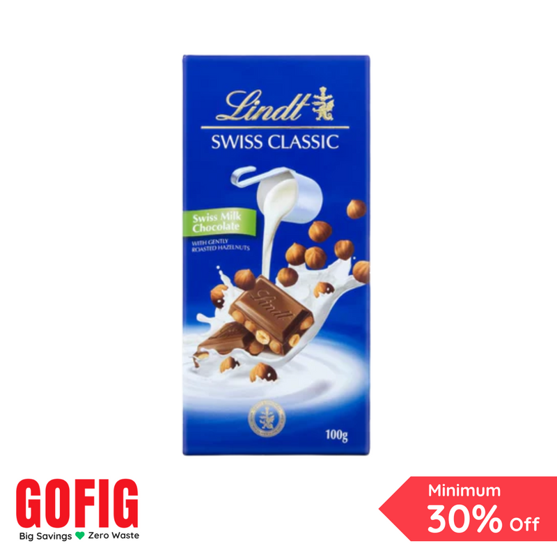 LINDT Swiss Classic Milk Chocolate Hazelnut (100 g)