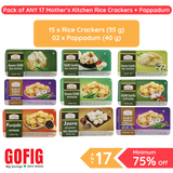 Mother's Kitchen Rice Crackers (35g x 15) + Pappadum (40g x 2) Assorted Pack