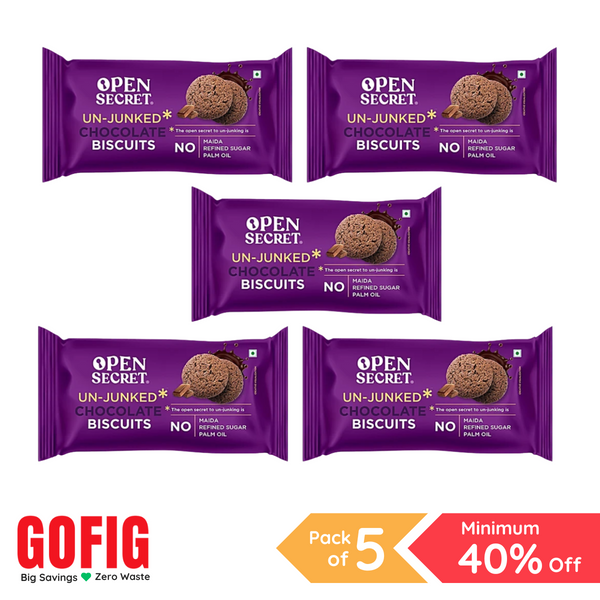 Open Secret Unjunked Biscuits - Chocolate (40 g) - Pack of 5