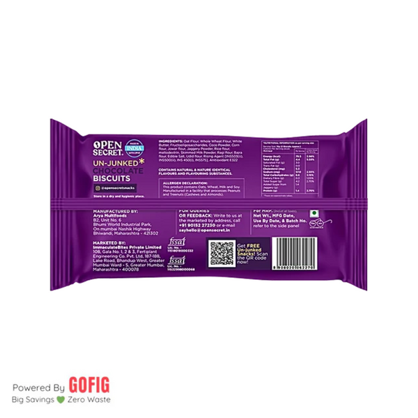 Open Secret Unjunked Biscuits - Chocolate (40 g) - Pack of 5