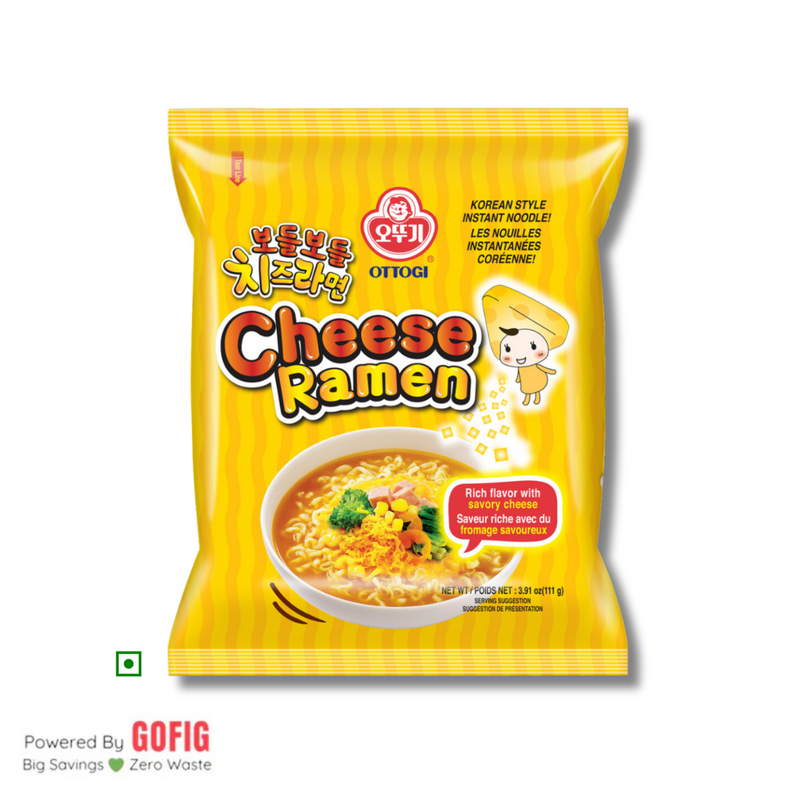 Ottogi Cheese Ramen Korean Style Veg (111 g) - Pack of 4