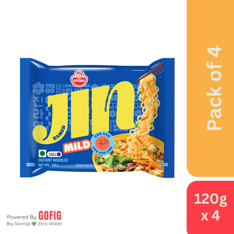 Ottogi Jin Ramen Mild (120 g) - Pack of 4