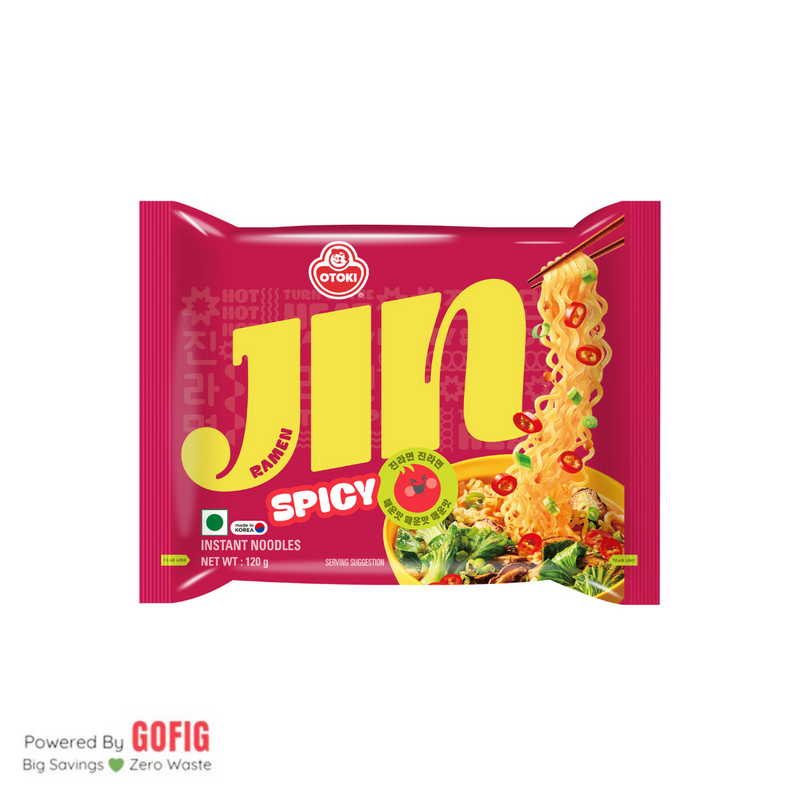 Ottogi Jin Ramen Spicy (120 g) - Pack of 4