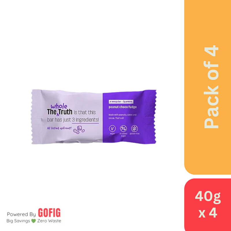 The Whole Truth Peanut Choco Fudge (40 g) - Pack of 4