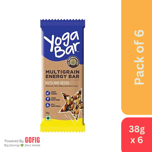 Yoga Bar Nuts & Seeds Energy Bar (38 g) - pack of 6