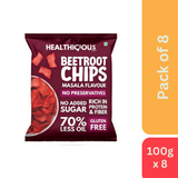 Healthicious Beetroot Chips Masala Flavour (100 g) - Pack of 8