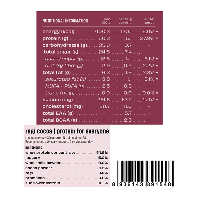 The Whole Truth Ragi Cocoa Protein Powder (15 g) Protein - (1000 g)