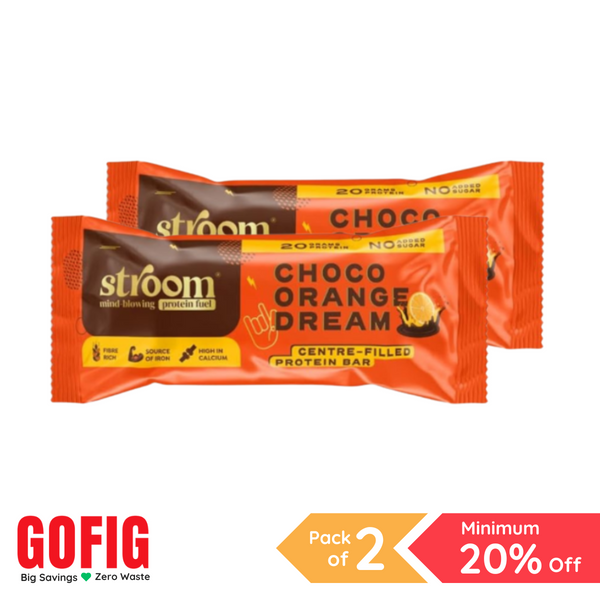 Stroom 20G Choco Orange Dream Protein Bar (63 g) - Pack of 2