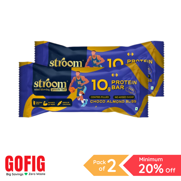 Stroom 10G Choco Almond Bliss Protein Bar (45 g) - Pack of 2