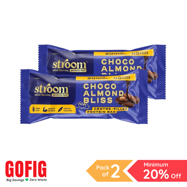 Stroom 20G Choco Almond Bliss Protein Bar (63 g) - Pack of 2