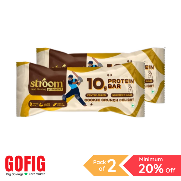 Stroom 10G Cookie Crunch Delight Protein Bar (45 g) - Pack of 2