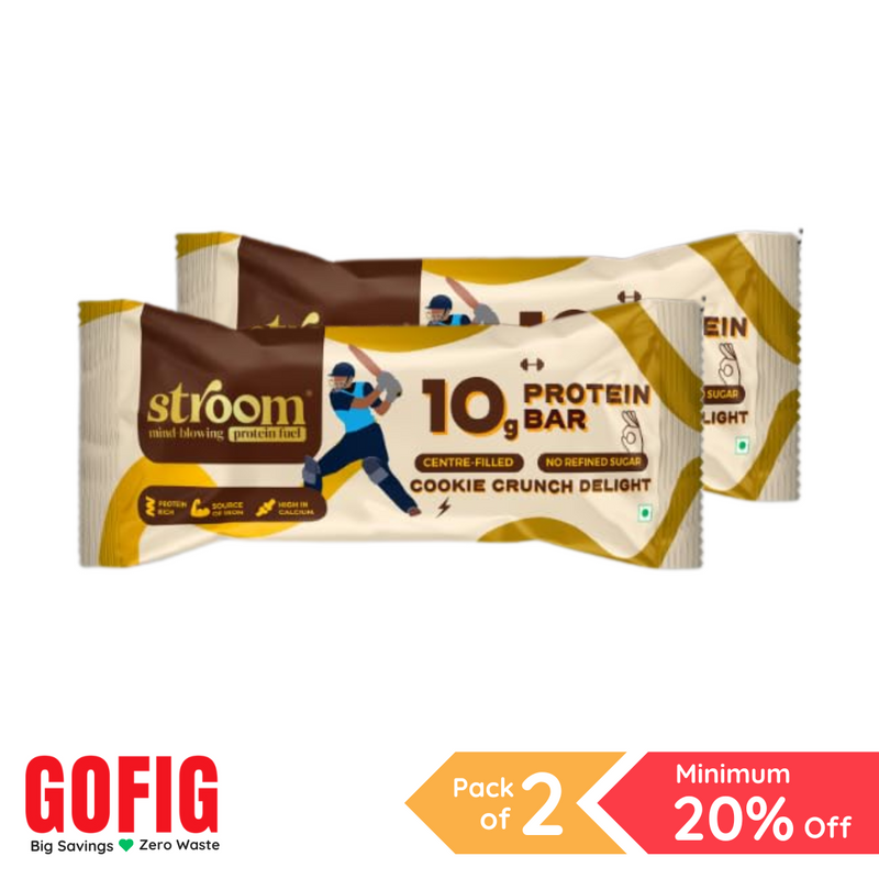 Stroom 10G Cookie Crunch Delight Protein Bar (45 g) - Pack of 2
