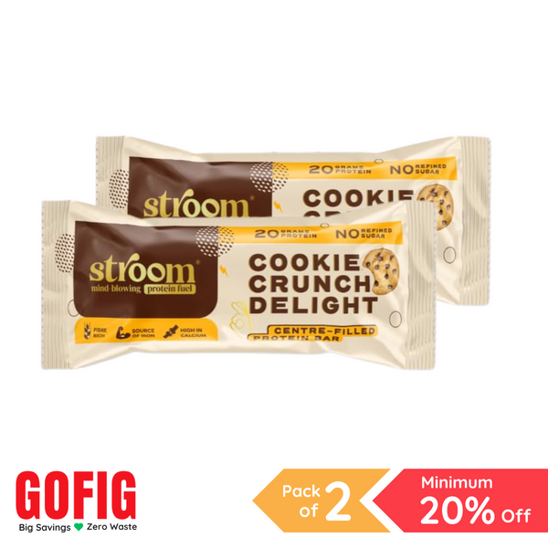 Stroom 20G Cookie Crunch Delight Protein Bar (63 g) - Pack of 2
