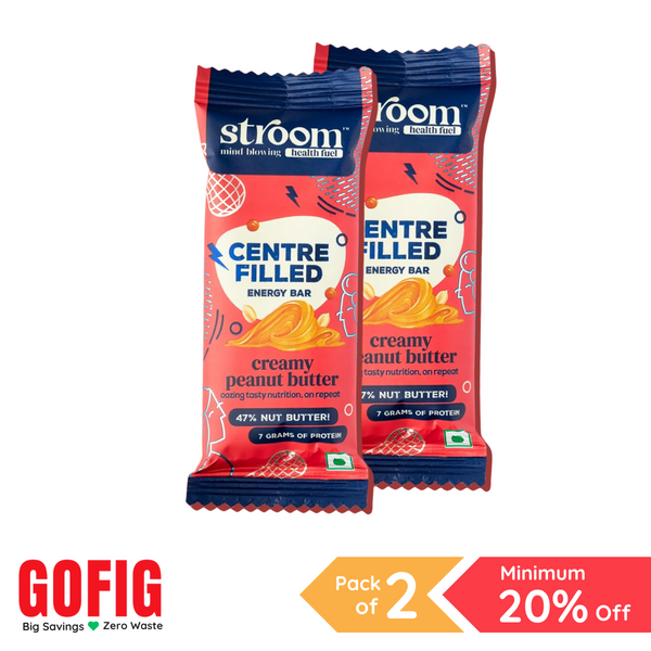 Stroom Creamy Peanut Butter Energy Bar (36 g) - Pack of 2