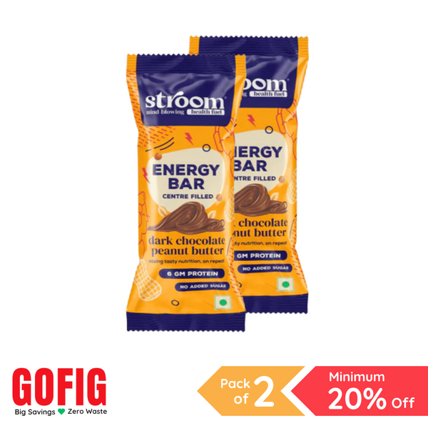 Stroom Dark Chocolate Peanut Butter Energy Butter (36 g) - Pack of 2