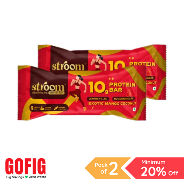 Stroom 10G Exotic Mango Coconut Protein Bar (45 g) - Pack of 2