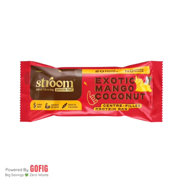 Stroom 20G Exotic Mango Coconut Protein Bar (63 g) - Pack of 2