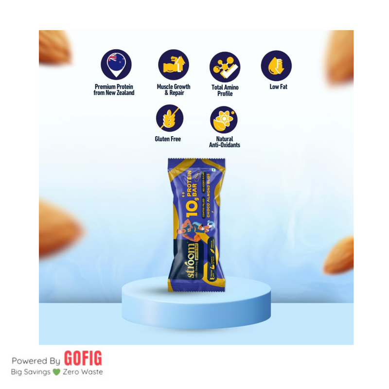 Stroom 10G Choco Almond Bliss Protein Bar (45 g) - Pack of 2