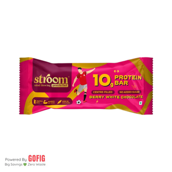 Stroom 10G Berry White Chocolate Protein Bar (45 g) - Pack of 2