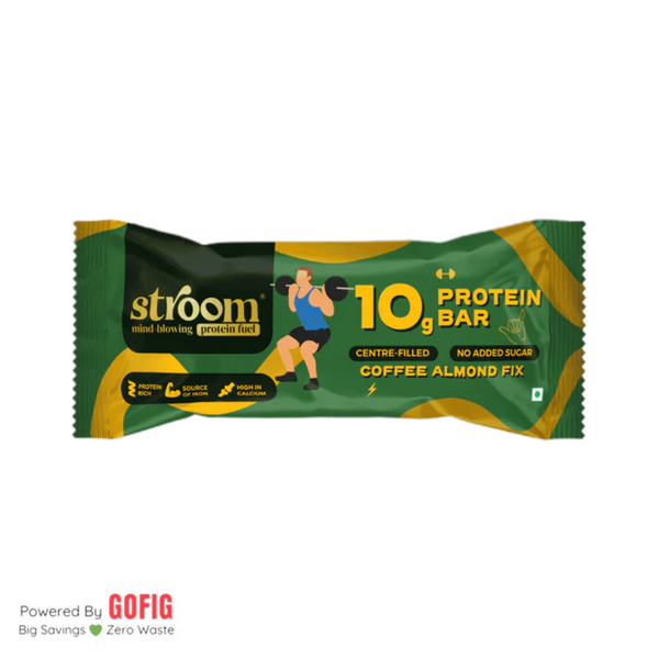 Stroom 10G Coffee Almond Fix Protein Bar (45 g) - Pack of 2
