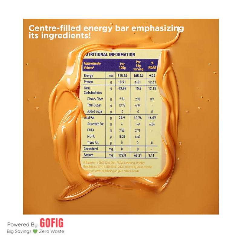 Stroom Creamy Peanut Butter Energy Bar (36 g) - Pack of 2