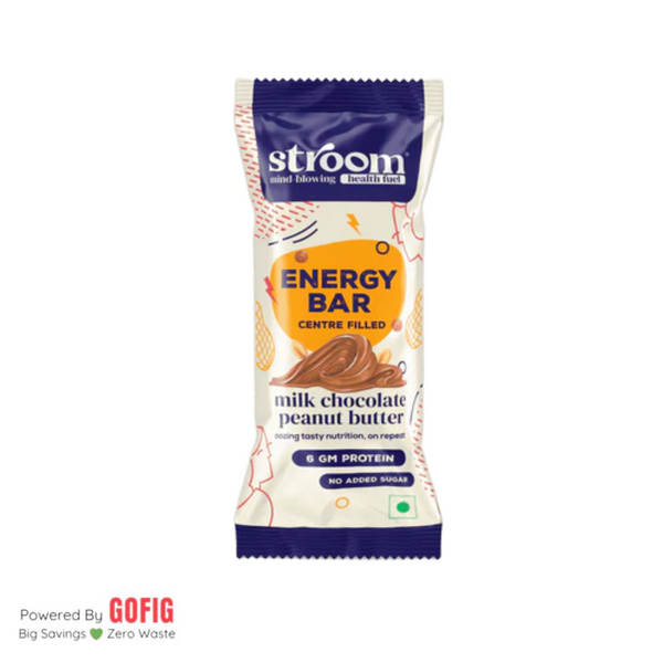 Stroom Milk Chocolate Peanut Butter Energy Bar (36 g) - Pack of 2