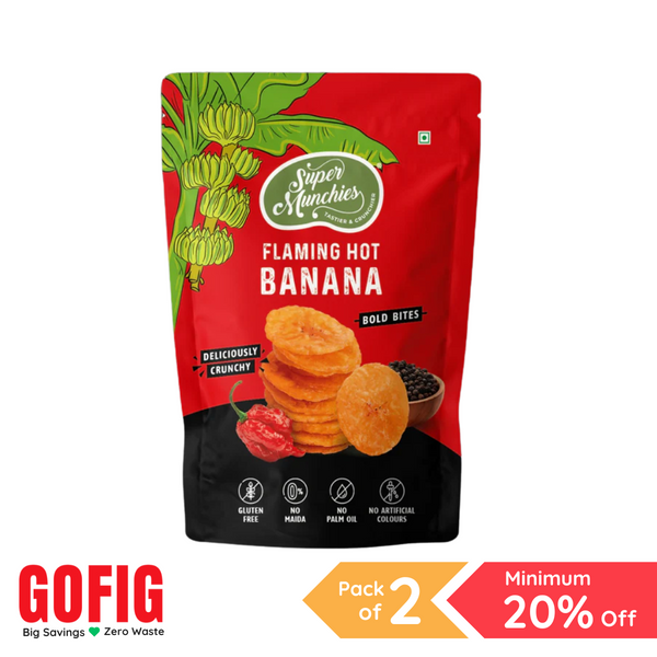 Super Munchies Bold Bites Flaming Hot Banana (55 g) - Pack of 2