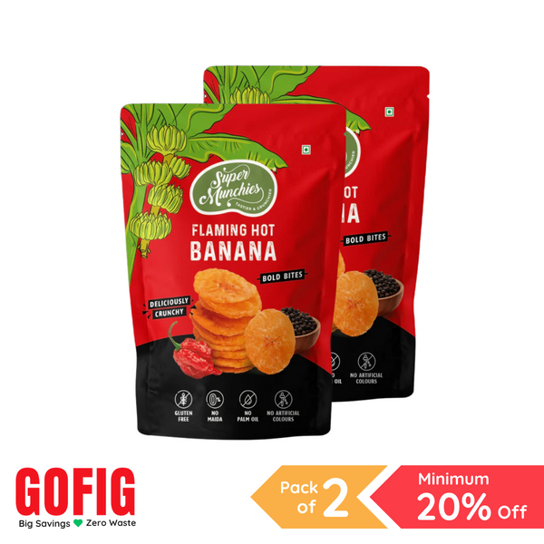 Super Munchies Bold Bites Flaming Hot Banana (55 g) - Pack of 2