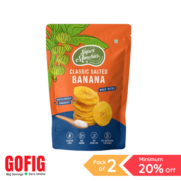 Super Munchies Bold Bites Classic Salted Banana (55 g) - Pack of 2